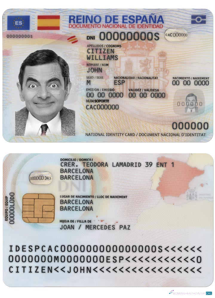 Download Spain ID (2021 present) Photoshop template